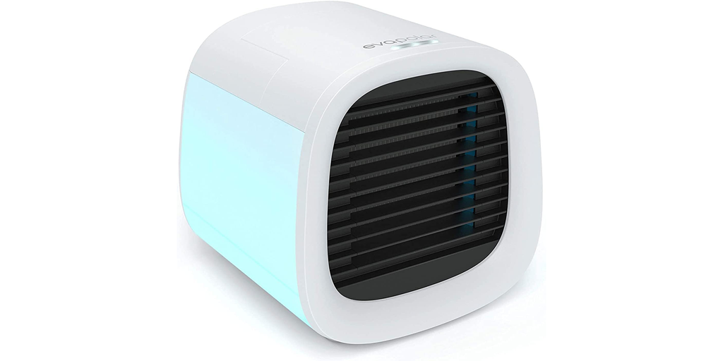 Portable air conditioner on a white background.